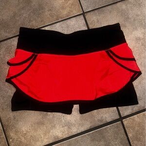 lululemon athletica Red and Black Skort